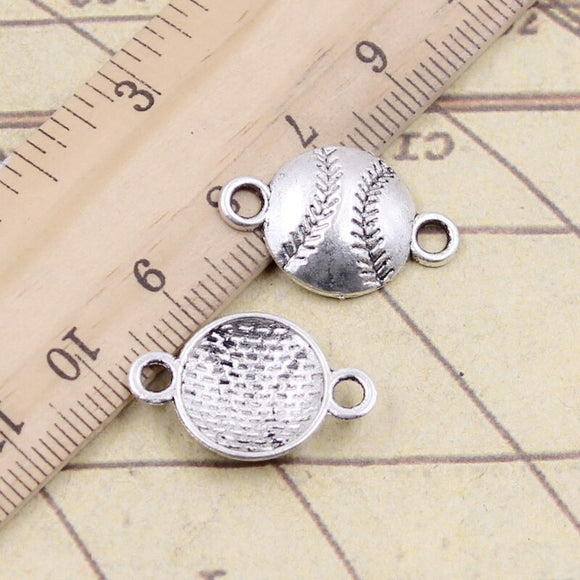 20pcs Charms Baseball Connector 22x14mm Tibetan Silver Color Pendants Antique Jewelry Making DIY Handmade Craft