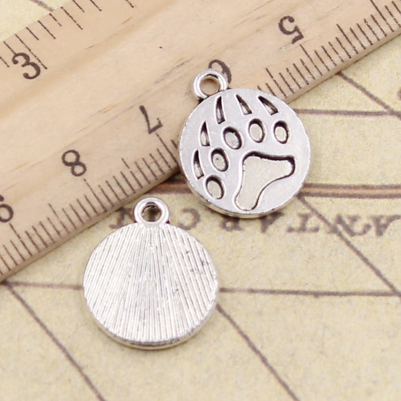 20pcs Charms Bear Paw 18x15mm Tibetan Silver Color Pendants Antique Jewelry Making DIY Handmade Craft