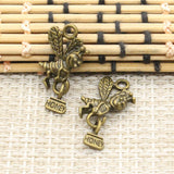20pcs Charms Bee Harvest Honey 19x12mm Tibetan Silver Color Pendants Antique Jewelry Making DIY Handmade Craft