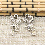 20pcs Charms Bee Harvest Honey 19x12mm Tibetan Silver Color Pendants Antique Jewelry Making DIY Handmade Craft