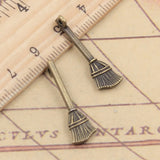 20pcs Charms Beson Broom 27x20mm Tibetan Bronze Silver Color Pendants Antique Jewelry Making DIY Handmade Craft