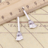 20pcs Charms Beson Broom 27x20mm Tibetan Bronze Silver Color Pendants Antique Jewelry Making DIY Handmade Craft