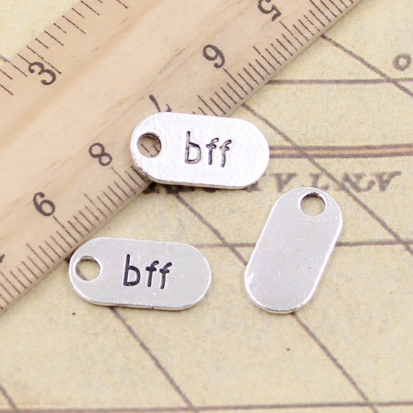 20pcs Charms Bff Best Friend Forver 18x9mm Tibetan Bronze Silver Color Pendants Antique Jewelry Making DIY Handmade Craft
