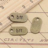 20pcs Charms Bff Best Friend Forver 18x9mm Tibetan Bronze Silver Color Pendants Antique Jewelry Making DIY Handmade Craft