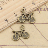 20pcs Charms Bike Bicycle 15x16mm Tibetan Bronze Silver Color Pendants Antique Jewelry Making DIY Handmade Craft Pendant