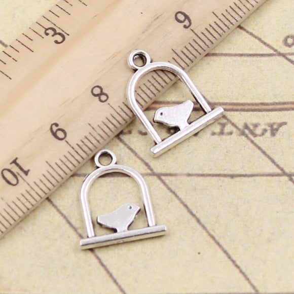 20pcs Charms Bird Birdcage 15x17mm Tibetan Silver Color Pendants Antique Jewelry Making DIY Handmade Craft