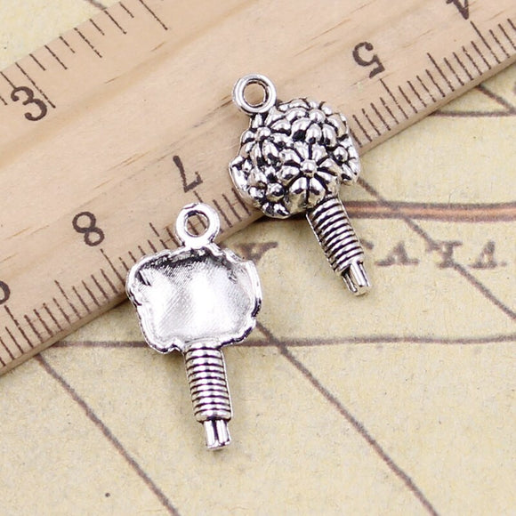 20pcs Charms Bouquet Flower 22x11mm Tibetan Silver Color Pendants Antique Jewelry Making DIY Handmade Craft