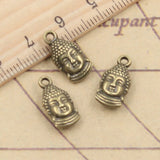 20pcs Charms Buddha Head 16x8mm Tibetan Bronze Silver Color Pendants Antique Jewelry Making DIY Handmade Craft