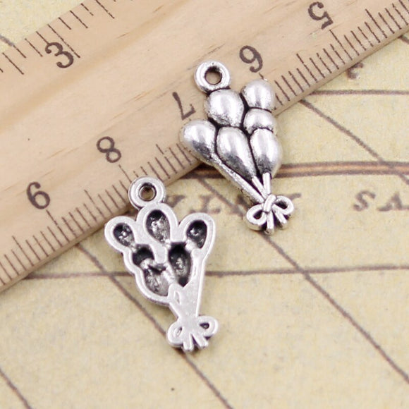 20pcs Charms Bunch Of Balloons 23x13mm Tibetan Bronze Silver Color Pendants Antique Jewelry Making DIY Handmade Craft EF4685