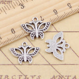 20pcs Charms Butterfly 15x19mm Tibetan Silver Color Pendants Antique Jewelry Making DIY Handmade Craft