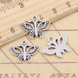20pcs Charms Butterfly 15x19mm Tibetan Silver Color Pendants Antique Jewelry Making DIY Handmade Craft