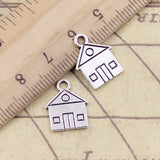20pcs Charms Cabin House Building 16x12mm Tibetan Bronze Silver Color Pendants Antique Jewelry Making DIY Handmade Craft EF4701