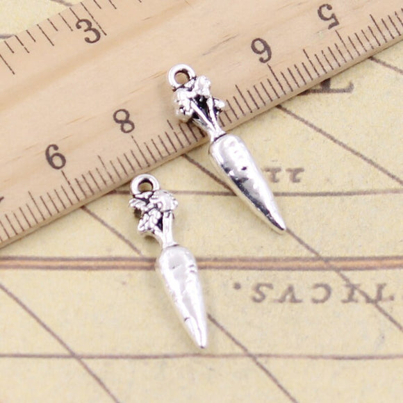 20pcs Charms Carrot Rabbit 25x6mm Tibetan Silver Color Pendants Antique Jewelry Making DIY Handmade Craft Pendant
