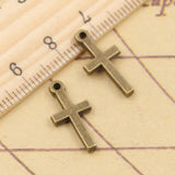 20pcs Charms Christian Cross 9x19mm Tibetan Bronze Silver Color Pendants Antique Jewelry Making DIY Handmade Craft Pendant
