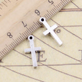 20pcs Charms Christian Cross 9x19mm Tibetan Bronze Silver Color Pendants Antique Jewelry Making DIY Handmade Craft Pendant