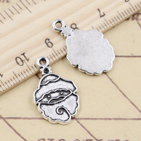 20pcs Charms Christmas Santa Claus 24x15mm Tibetan Silver Color Pendants Antique Jewelry Making DIY Handmade Craft