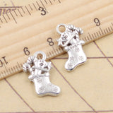 20pcs Charms Christmas Socks 18x12mm Tibetan Silver Color Pendants Antique Jewelry Making DIY Handmade Craft