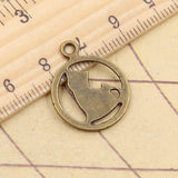 20pcs Charms Circle Cat 19x19mm Tibetan Bronze Silver Color Pendants Antique Jewelry Making DIY Handmade Craft
