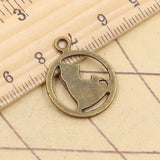 20pcs Charms Circle Cat 19x19mm Tibetan Bronze Silver Color Pendants Antique Jewelry Making DIY Handmade Craft