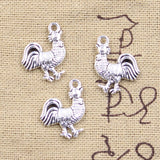 20pcs Charms Cock Rooster 20x14mm Antique Silver Color Pendants DIY Crafts Making Findings Handmade Tibetan Jewelry