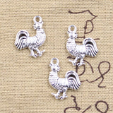 20pcs Charms Cock Rooster 20x14mm Antique Silver Color Pendants DIY Crafts Making Findings Handmade Tibetan Jewelry