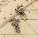 20pcs Charms Cold Drink Cup 23x13mm Tibetan Bronze Silver Color Pendants Antique Jewelry Making DIY Handmade Craft