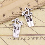 20pcs Charms Cold Drink Cup 23x13mm Tibetan Bronze Silver Color Pendants Antique Jewelry Making DIY Handmade Craft