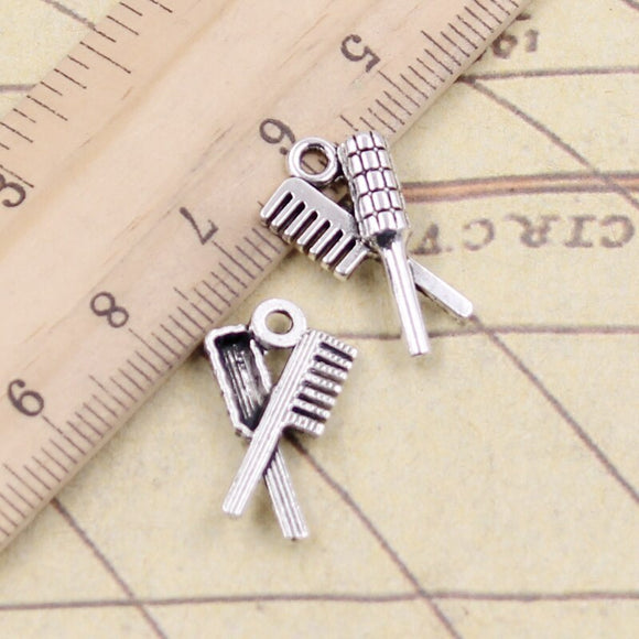 20pcs Charms Comb Brush 20x12mm Tibetan Silver Color Pendants Antique Jewelry Making DIY Handmade Craft
