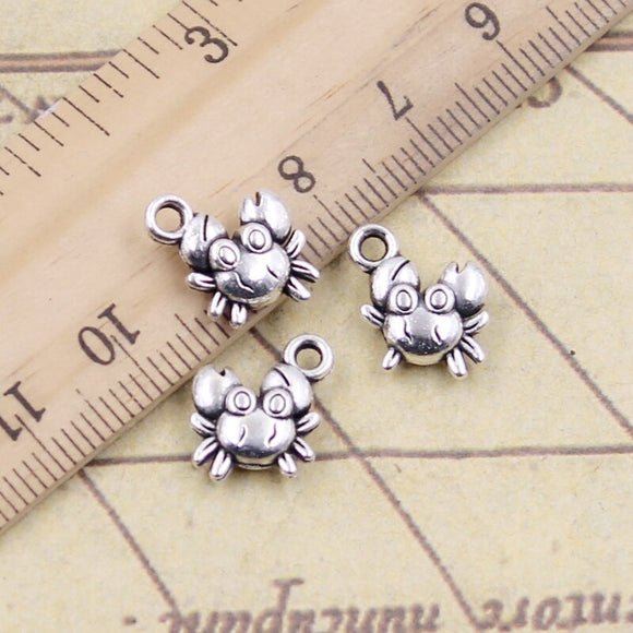 20pcs Charms Crab 12x11mm Tibetan Bronze Silver Color Pendants Antique Jewelry Making DIY Handmade Craft ef4087