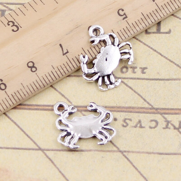 20pcs Charms Crab 15x16mm Tibetan Silver Color Pendants Antique Jewelry Making DIY Handmade Craft