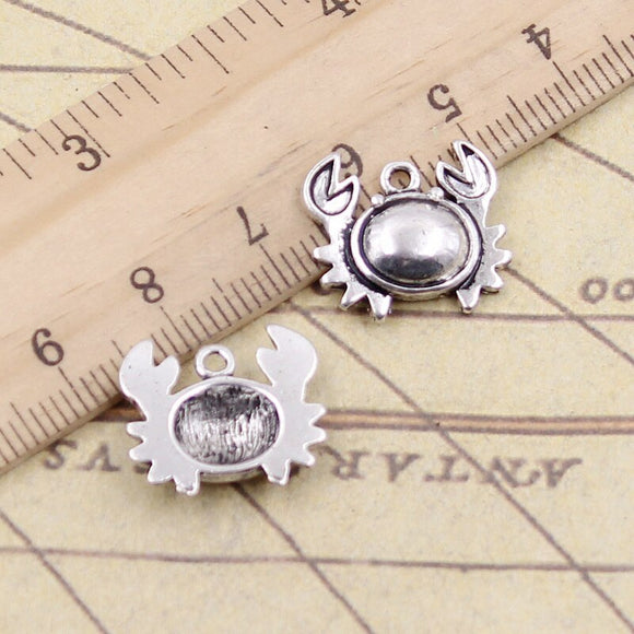20pcs Charms Crab 17x15mm Tibetan Silver Color Pendants Antique Jewelry Making DIY Handmade Craft