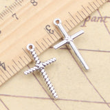 20pcs Charms Cross 26x15mm Tibetan Silver Color Pendants Antique Jewelry Making DIY Handmade Craft