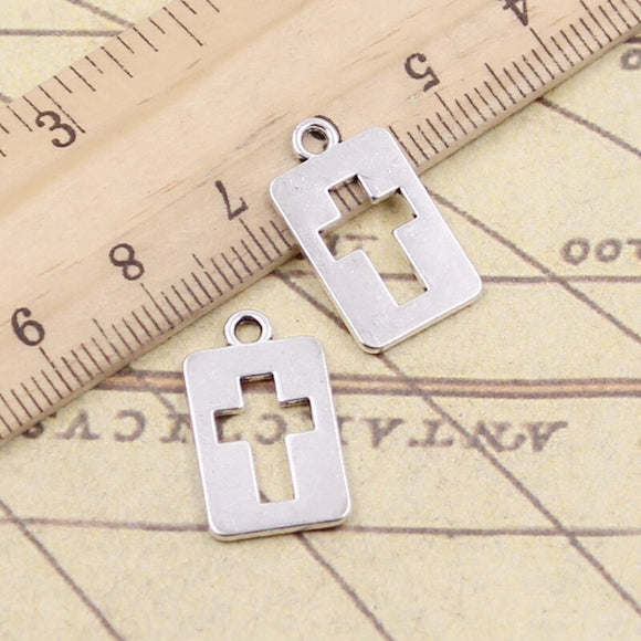 20pcs Charms Cross Cut Tibetan Bronze Silver Color Pendants Antique Jewelry Making DIY Handmade Craft