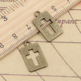 20pcs Charms Cross Cut Tibetan Bronze Silver Color Pendants Antique Jewelry Making DIY Handmade Craft