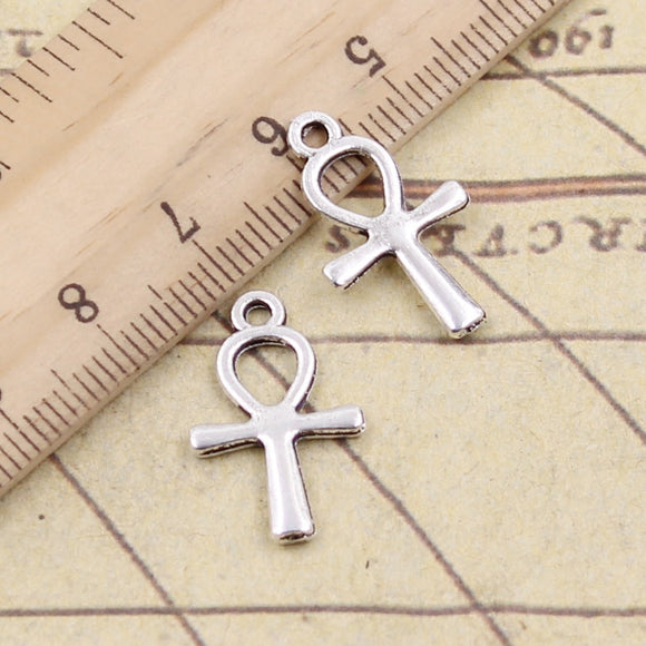 20pcs Charms Cross Egyptian Ankh Life Symbol 21x13mm Antique Silver Color Pendant Making DIY Handmade Jewelry Factory Wholesale