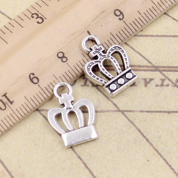 20pcs Charms Crown 13x18mm Tibetan Silver Color Pendants Antique Jewelry Making DIY Handmade Craft
