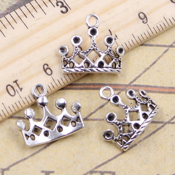 20pcs Charms Crown 16x18mm Tibetan Silver Color Pendants Antique Jewelry Making DIY Handmade Craft Pendant