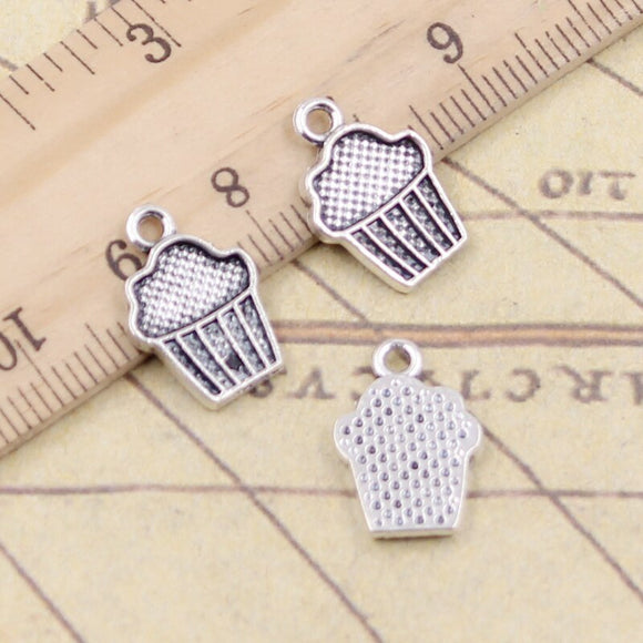 20pcs Charms Cupcake Ice Cream 15x10mm Tibetan Silver Color Pendants Antique Jewelry Making DIY Handmade Craft ef4717