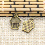 20pcs Charms Cupcake Ice Cream 15x10mm Tibetan Silver Color Pendants Antique Jewelry Making DIY Handmade Craft ef4717