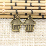 20pcs Charms Cupcake Ice Cream 15x10mm Tibetan Silver Color Pendants Antique Jewelry Making DIY Handmade Craft ef4717