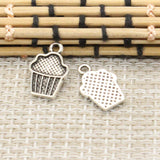 20pcs Charms Cupcake Ice Cream 15x10mm Tibetan Silver Color Pendants Antique Jewelry Making DIY Handmade Craft ef4717