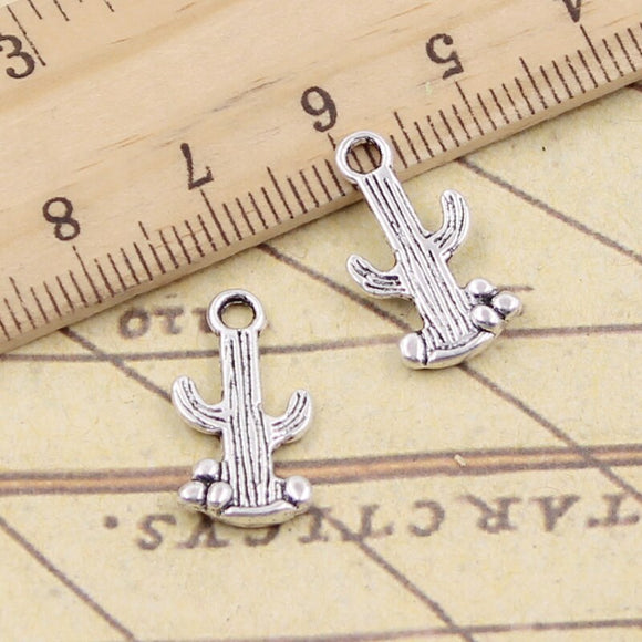 20pcs Charms Desert Cactus 19x20mm Tibetan Silver Color Pendants Antique Jewelry Making DIY Handmade Craft
