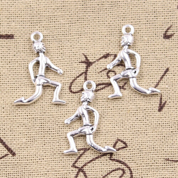 20pcs Charms Distance Runners Sporter 26x20mm Antique Silver Color Pendants DIY Crafts Making Findings Handmade Tibetan Jewelry