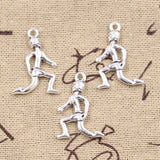 20pcs Charms Distance Runners Sporter 26x20mm Antique Silver Color Pendants DIY Crafts Making Findings Handmade Tibetan Jewelry