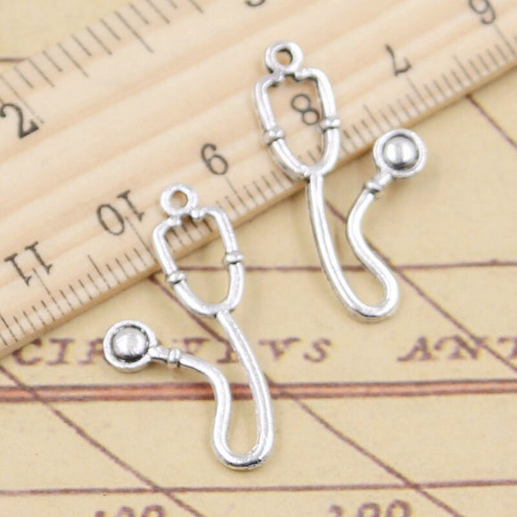 20pcs Charms Doctor Stethophone 29x14mm Tibetan Silver Color Pendants Antique Jewelry Making DIY Handmade Craft EF3717