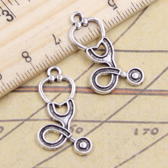 20pcs Charms Doctor Stethoscope 28x14mm Tibetan Silver Color Pendants Antique Jewelry Making DIY Handmade Craft Pendant