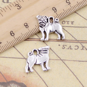 20pcs Charms Dog 16x15mm DIY Retro Jewelry Braclet Necklace Antique Silver Color Pendant EF3689