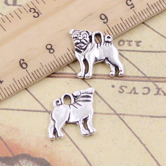 20pcs Charms Dog 16x15mm DIY Retro Jewelry Braclet Necklace Antique Silver Color Pendant EF3689