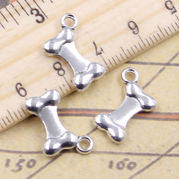 20pcs Charms Dog Bone 14x9mm Antique Silver Color Pendants Making DIY Handmade Jewelry Factory Wholesale