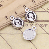 20pcs Charms Dog Bowl Bone 15x10mm Tibetan Bronze Silver Color Pendants Antique Jewelry Making DIY Handmade Craft ef4983